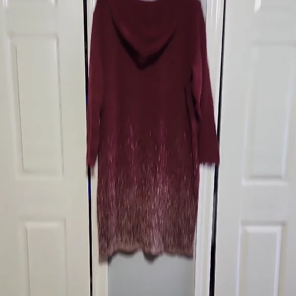 Torrid Burgundy Long Sleeve Hoodie Dress - Picture 9 of 9